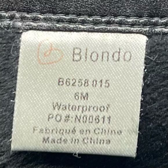 Blondo Talia Black Waterproof Suede Leather Moto Buckle Strap Zip Ankle Bootie 6 - Picture 2 of 12